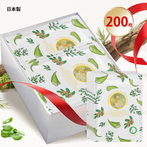 MITOMO <日本製> ミトモ めがみ303 Aloe Barbadensis アロエベラ デメテルプランツエッセンスマスク 常備用 肌荒れ予防 フェイスパック デメテル メガミ /1枚入りx200枚/スキンケア 潤いマスクパック - 自然の恵みで肌を潤す!【MGSS00303-C-025x020】