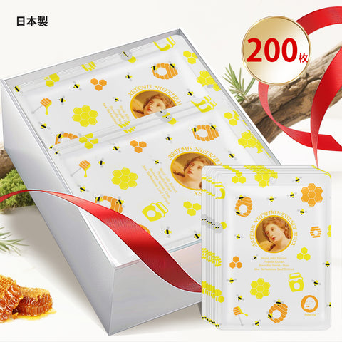 MITOMO <日本製>ミトモ めがみ303 Royal Jelly ローヤルゼリー アルテミスニュートリションエッセンスマスク 常備用 栄養補給 フェイスパック アルテミス メガミ/1枚入りx200個1セット/肌に潤いを与えながら清潔に保ちます。【MGSS00303-E-025x020】