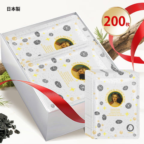 MITOMO <日本製>ミトモ めがみ303 Charcoal Powder スミパウダー ガイアミネラルエッセンスマスク 常備用 潤いヴェール フェイスパック ガイア メガミ/1枚入りx200個1セット/肌潤いパック【MGSS00303-G-025x020】