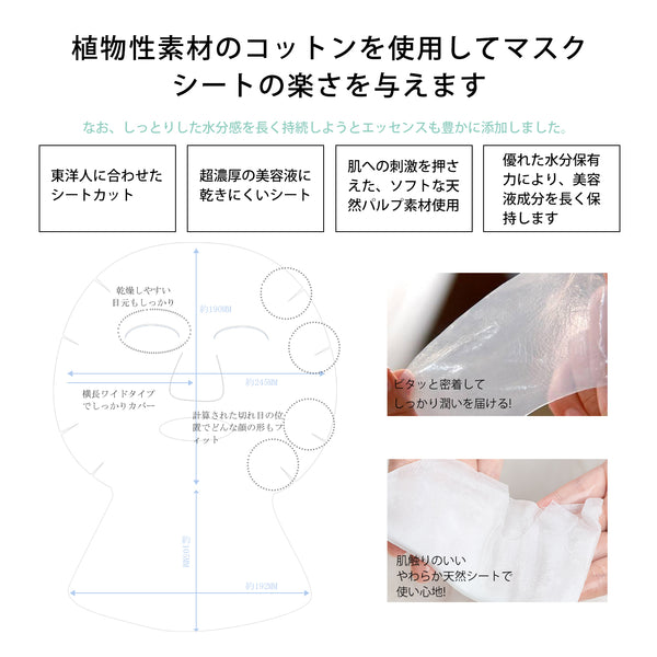 MITOMO   3x　ヒアルロン酸ドクダミ　フェイス＆ネック　マスク　パック    【DDSA00001-B-035】