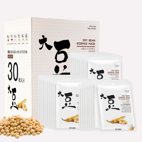 MITOMO <日本製＞若々しい肌を取り戻す！MITOMO 大豆フェイシャルエッセンスマスク/30枚【JPSS00612-D-2x003】