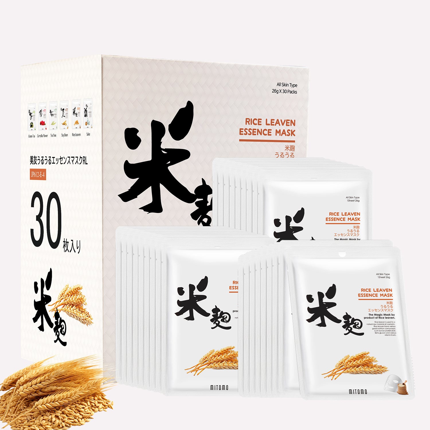 MITOMO <日本製＞美白と保湿の両方を叶える！MITOMO ライスレブンフェイシャルエッセンスマ/30枚スク【JPSS00612-E-4x003】