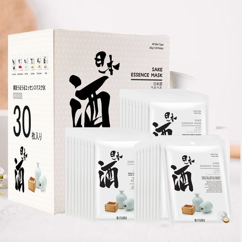 MITOMO <日本製>ミトモ うるうる612 SAKEニホンシュ パック 日本酒うるうる エッセンスマスク ハイエンド 肌のキメを整える パック サロン級ケア/30枚【JPSS00612-E-5x003】