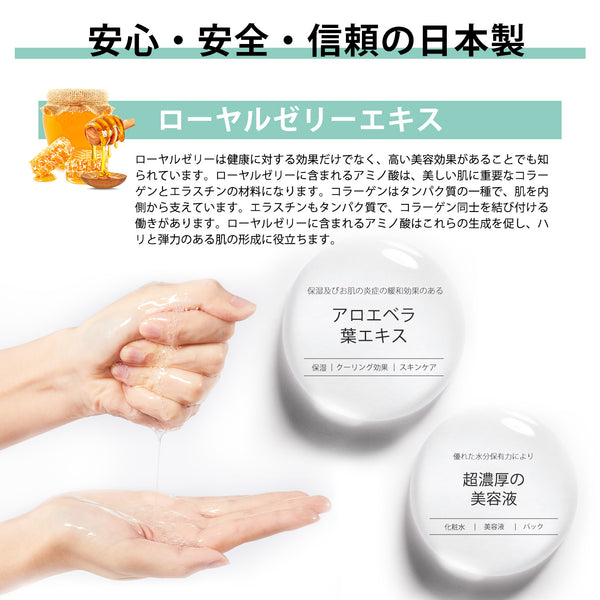 美肌への近道！MITOMO ナチュラルロイヤルゼリー清潔度フェイシャルエッセンスマスク/200枚<日本製＞【MTSS00516-E-0x020】