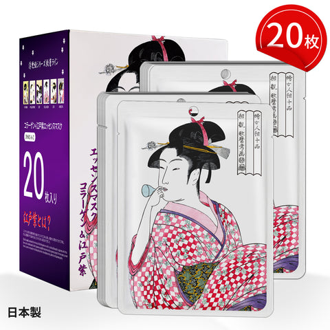 MITOMO <日本製>ミトモ 浮世絵602 Collagen + Lithospermum /コラーゲン+紫根 エッセンスマスク カブキ ブライトニング フェイスマスク エステ/20枚 【JPSS00602-A-2x002】
