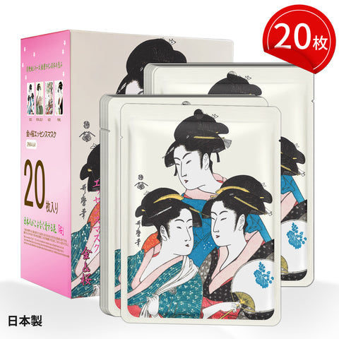 MITOMO <日本製>ミトモ 浮世絵604 Gold + Sakura /ゴールド+サクラ /金+桜エッセンスマスク カブキ ダンリョク フェイスマスク エステ/20枚【JPSS0604-A-0x002】