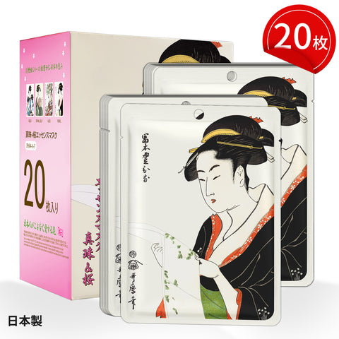 MITOMO <日本製> ミトモ 浮世絵604 Pearl + Sakura /シンジュ+サクラ/ 真珠+桜エッセンスマスク カブキ 毛穴コントロール フェイスマスク エステ/20枚【JPSS00604-A-3x002】