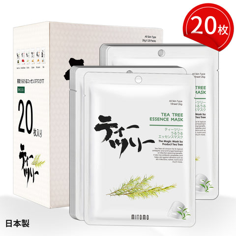 MITOMO <日本製>ミトモ うるうる612 TEA TREE ティーツリー パック ティーツリー うるうる エッセンスマスク ハイエンド 乾燥対策 パック サロン級ケア/20枚【JPSS00612-D-1x002】